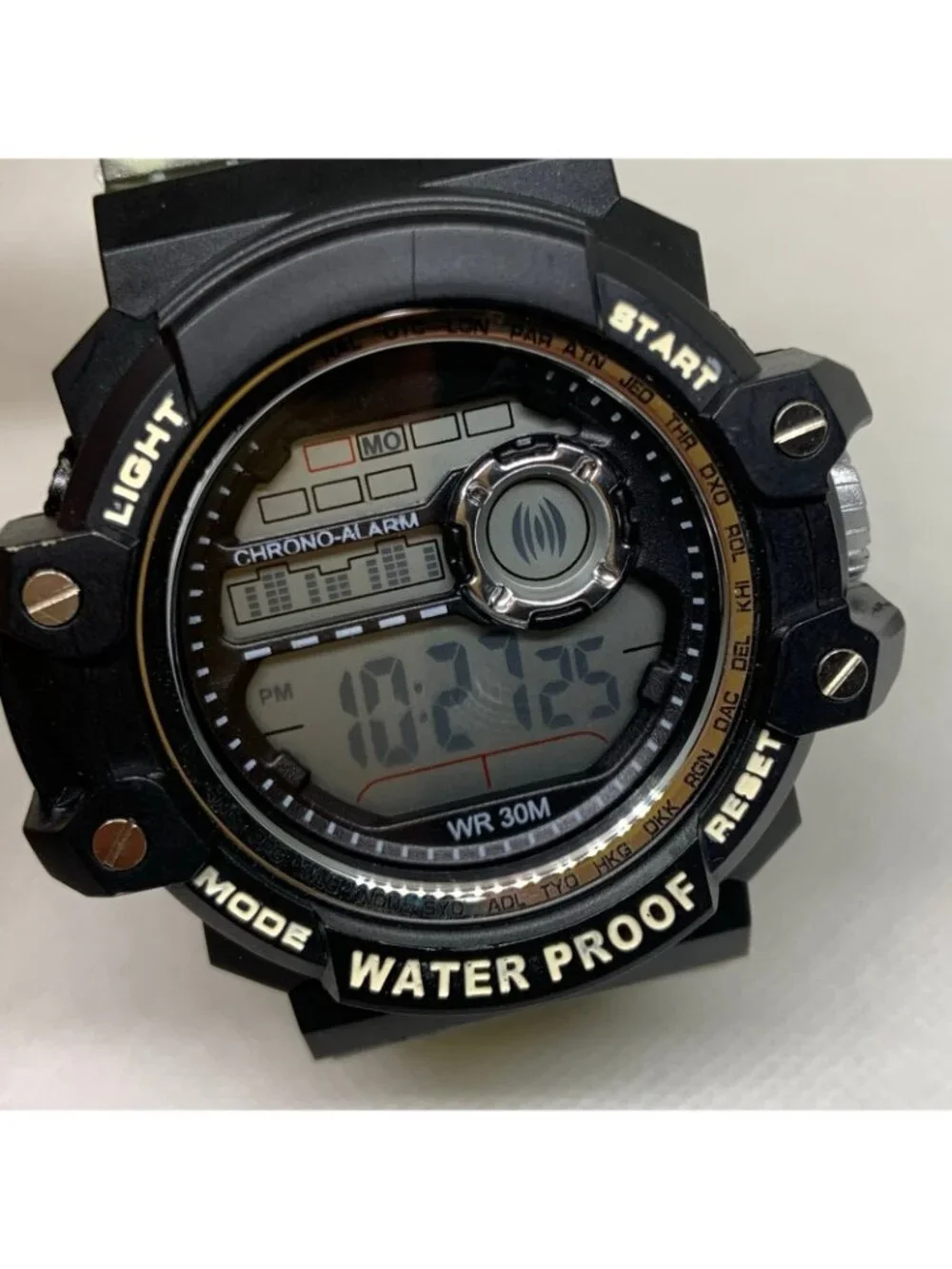 Captain John men’s digital watch quartz 52mm black  plastic military running